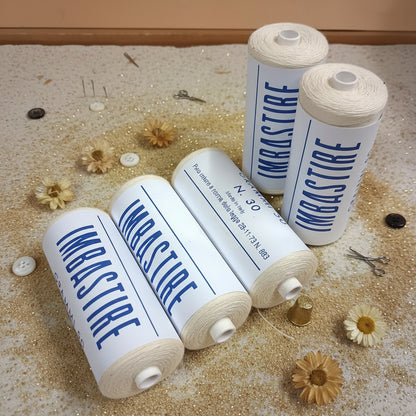 lotto 5 pezzi offerta 100% cotone filo da imbastire filato cucirino 50 grammi spoletta bianco naturale uso sarta cucito creativo feltro pannolenci