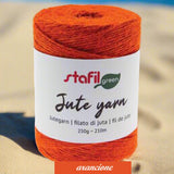 arancione jutegarn 250 g 210 m shop filato iuta per uncinetto di cestini porta-vaso porta-piante cesto portabarattolo da realizzare con juta naturale filo colorato uso lavori a mano di tappeti arazzi borse