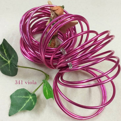2 mm viola colore filo di alluminio tondino elastico modellabile ad uso creazione orecchini anelli bracciali gioielli ciondoli Wire bigiotteria hobbistica perline composizioni fiori fai da te bambole