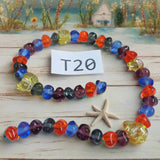 forme miste serie colorate sassolini perle di vetro veneziano stile Murano vendita a fili shop offerta stock uso fai da te bigiotteria di collane e bracciali orecchini anelli