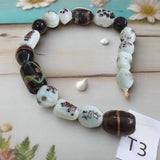 forme miste serie colorate bianco nero perle di vetro veneziano stile Murano vendita a fili shop offerta stock uso fai da te bigiotteria di collane e bracciali