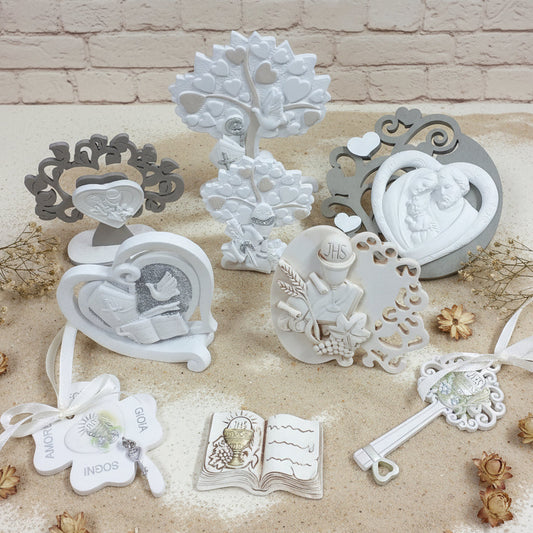 fine serie icona simboli Calice Mitria Sacra famiglia segnaposto bomboniere serie oggetti religiosi sacri stock offerte comunione cresima battesimo souvenir gadget ricordini Santo Giorno