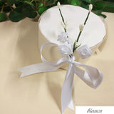 bianco  fiocchetto con fiorellini roselline colorate fiocco pronto bomboniere fai da te confezioni regalo segnaposto