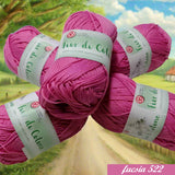 filo fucsia carico rosa 522 gomitoli uncinetto cucirini tre stelle filato fior di cotone grosso art 0360 mercerizzato uso amigurumi pupazzi bambole crochet borse costumi abbigliamento arredamento