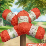 arancio 383 filo filato gomitoli uncinetto cucirini tre stelle fior di cotone grosso art 0360 mercerizzato uso amigurumi pupazzi bambole crochet borse costumi abbigliamento arredamento