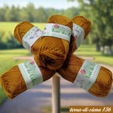 terra di siena 136 filo filato gomitoli uncinetto cucirini tre stelle fior di cotone grosso art 0360 mercerizzato uso amigurumi pupazzi bambole crochet borse costumi abbigliamento arredamento