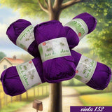 viola 152 filo filato gomitoli uncinetto cucirini tre stelle fior di cotone grosso art 0360 mercerizzato uso amigurumi pupazzi bambole crochet borse costumi abbigliamento arredamento