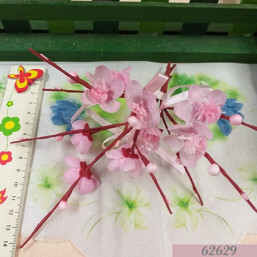 ramo piccolo mini bouquet 14 cm vetrina fiori di pesco finti artificiali rosa chiaro composizione piantina idea fai da te addobbi decorazioni vetrine negozio primavera pasquale