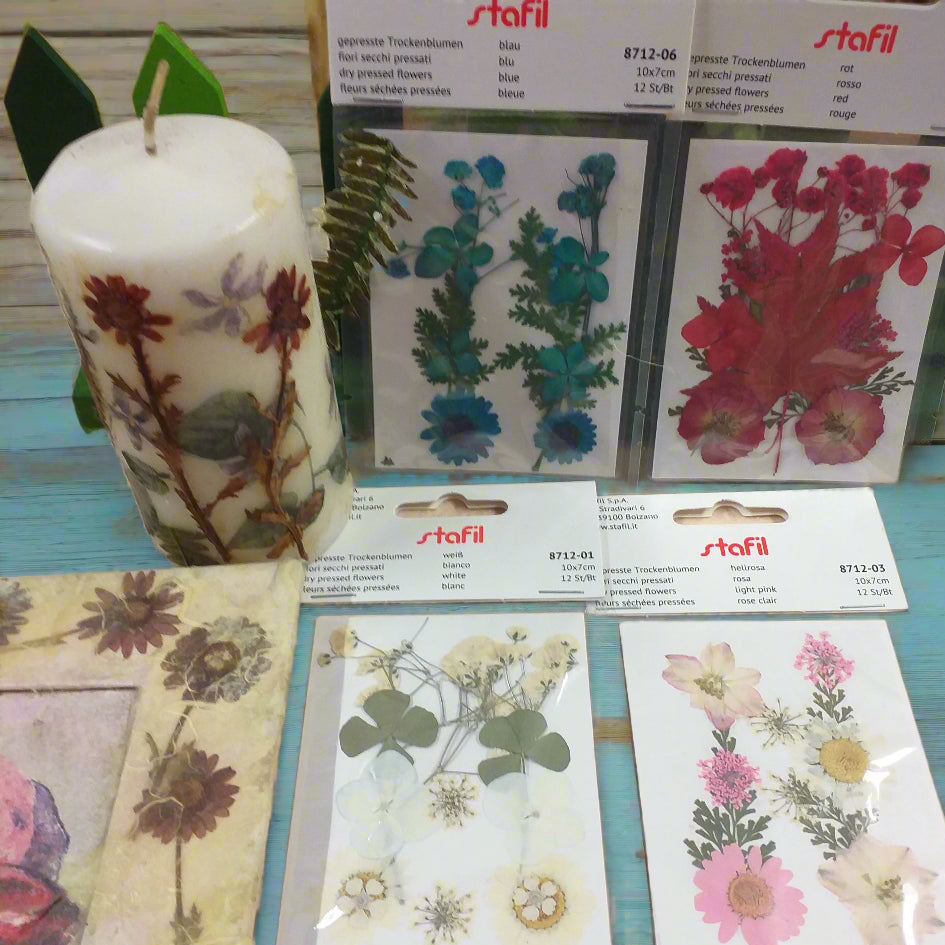 idea quadro portafoto candela offerte stock shop negozio online vendita fiori pressati secchi essiccati uso per idee creative decorative decoupage pittorico decorazioni pasquali packaging vetrinistica su carta a mano quadri fioristi confezionamento con resina trasparente