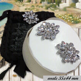 ovale 35 x 44 mm cristalli strass fiori ovali applicazioni termoadesive per borse scarpe abbigliamento cerimonia sandali pochette clutch bags da stirare con il ferro da stiro
