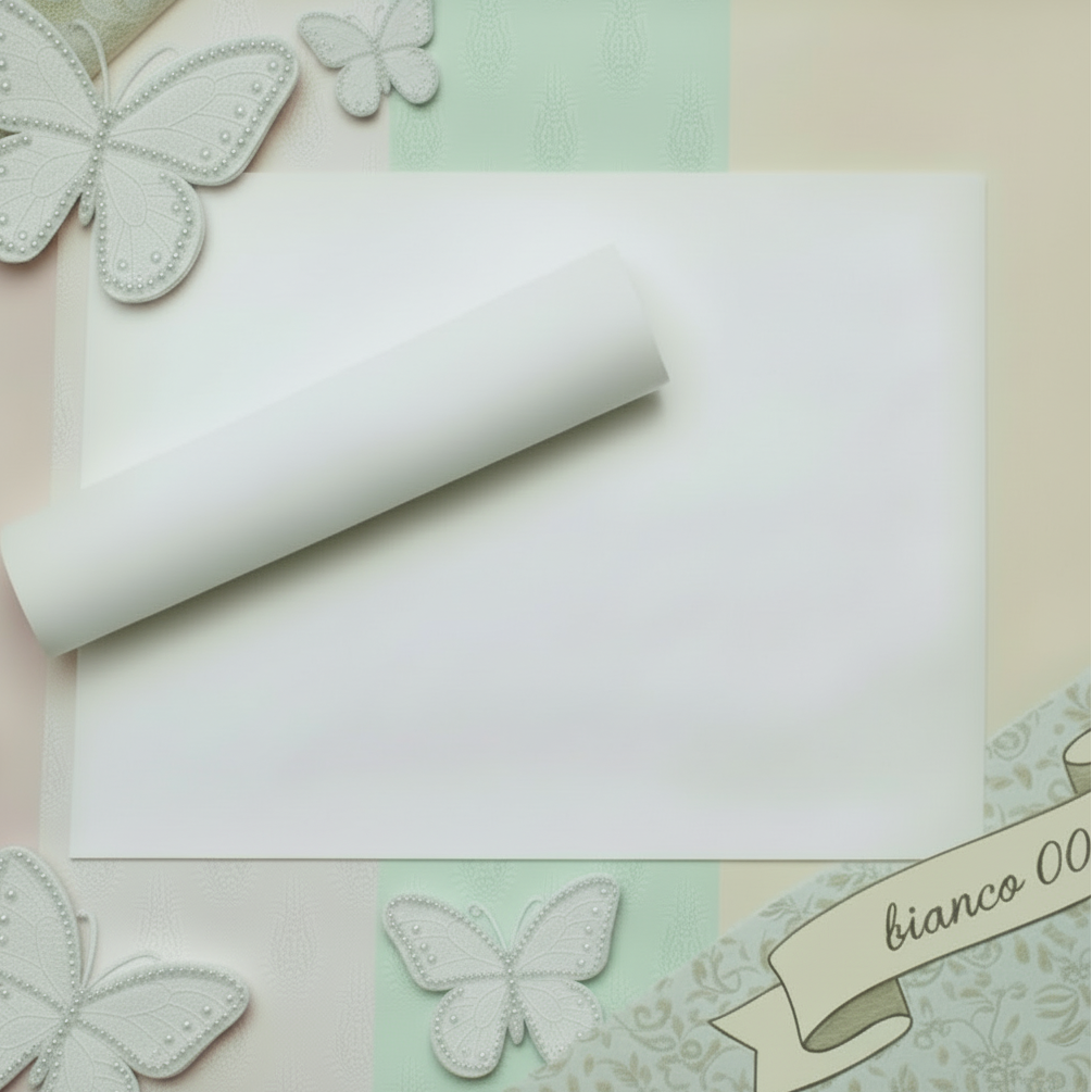 bianco 00 stafil fommy soft 1 mm pasquale gomma crepla eva foam mousse moosgummi morbida Natale creazioni fiori rose bamboline fatine e fofuchas bouquet fiorellini torta idea scenografica farfalle ricamate di perle