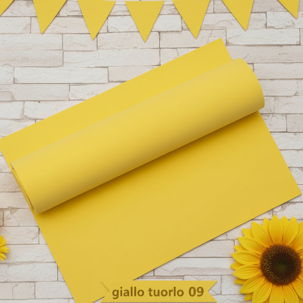 giallo tuorlo Stafil offerta colori fommy soft gomma eva crepla sottile 1 mm da lavorare con stampi per fiori rose creare visi faccine bamboline fate dei fiorellini nel bosco natalizio
