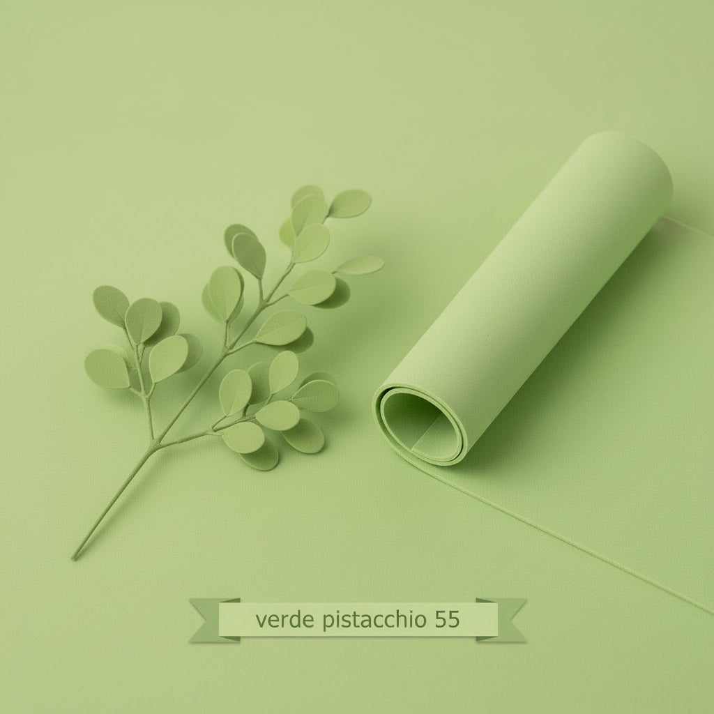 verde pistacchio 55 per fommy gomma crepla carta eva 1 mm foam mousse foamy uso creare moosgummi sottile modellabile hobby bambole fate follettine natalizie foglie fiori piantine