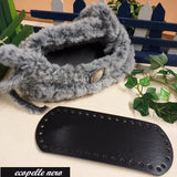 colore nero fondo base fond de poche ecopelle similpelle cuoio rigenerato stafil Austria made in italy 8 x 21 cm ovale forato tecnica granny mattonelle crochet per borsa pochette uncinetto lycra pizza clutch bag a rete