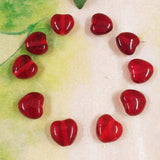 rosso perline 8 mm forma cuore vetro distanziali uso fai da te bracciali di perle cuoricini per bigiotteria gioielli bijoux festa mamma