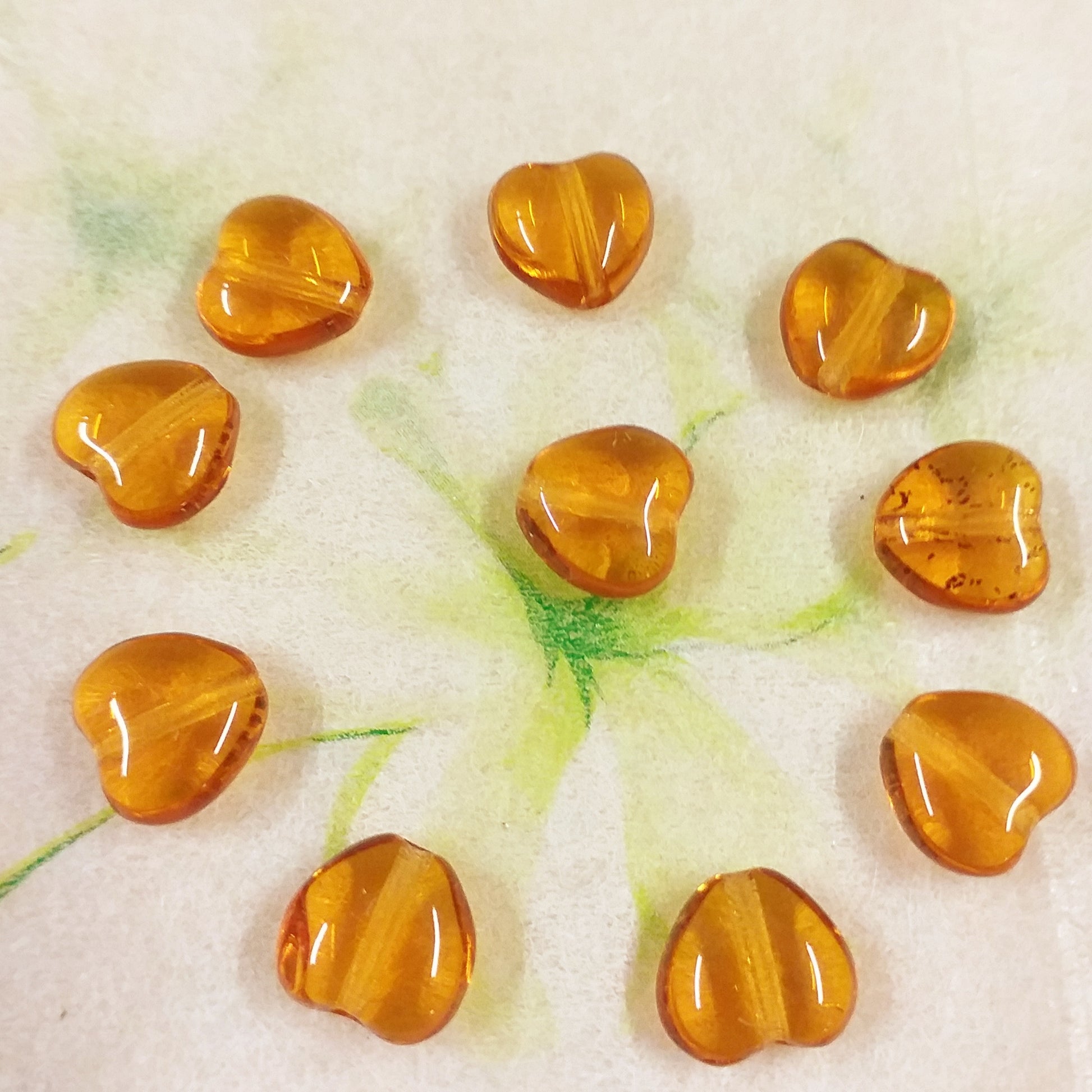 topazio giallo perline 8 mm forma cuore vetro distanziali uso fai da te bracciali di perle cuoricini per bigiotteria gioielli bijoux festa mamma