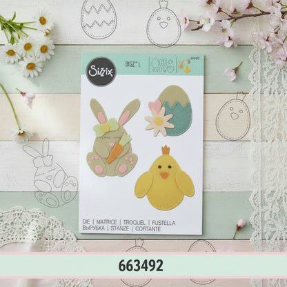 coniglietto uova carota pulcino fustella feltro pasquale fommy Bigz Sizzix Bigshot per tagliare materiali creativi lavoretti bambini addobbi decorazioni