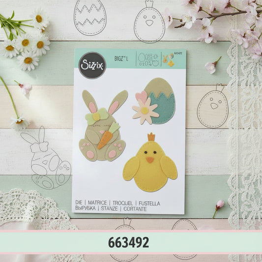 coniglietto uova carota pulcino fustella feltro pasquale fommy Bigz Sizzix Bigshot per tagliare materiali creativi lavoretti bambini addobbi decorazioni