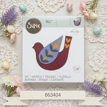 663404 colomba fiori cuori tulipano fustella feltro pasquale fommy Bigz Sizzix Bigshot per tagliare materiali creativi lavoretti bambini per decorazioni casa e allestimento