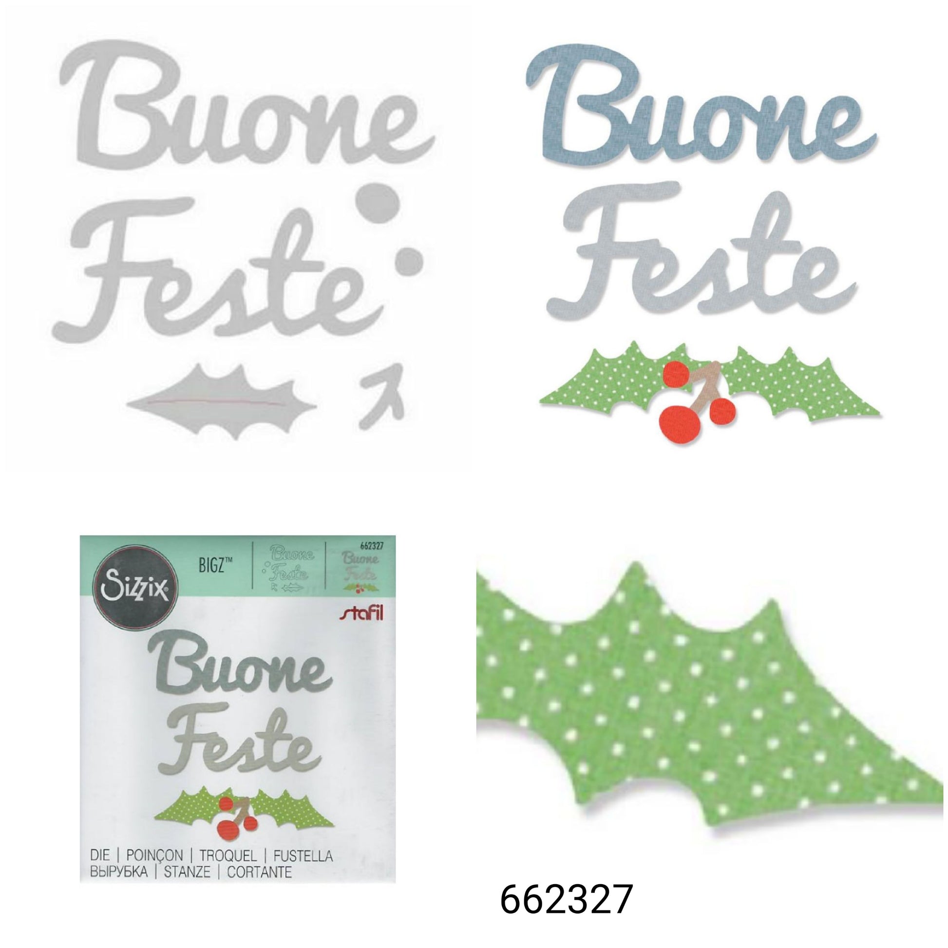 scritta Buone feste rametto bacche agrifoglio fustelle natalizie Big Shot per fommy gomma eva crepla feltro pannolenci tema composizioni floreali addobbi e decorazioni albero Natale