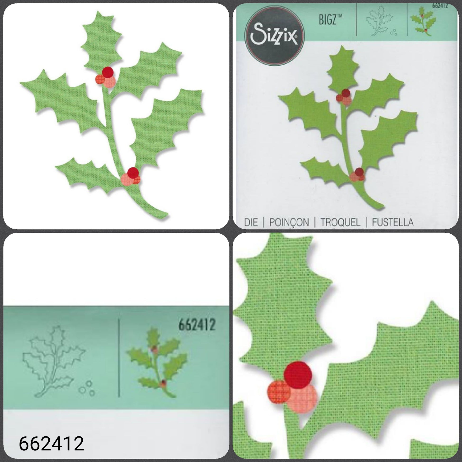 rametto artificiale verde finto agrifoglio fustelle natalizie Big Shot per fommy gomma eva crepla feltro pannolenci tema composizioni floreali addobbi e decorazioni albero Natale Presepe Natività
