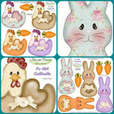 pannelli pannolenci stampato pasquale gallinelle coniglietti mini carote cuoricini per creare idee addobbi decorazioni 