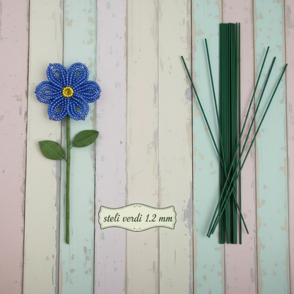 spessore del ferro 1.2 mm steli verdi gambi per fiori di perline bastoncini smaltati fili per ingambare petali fai da te