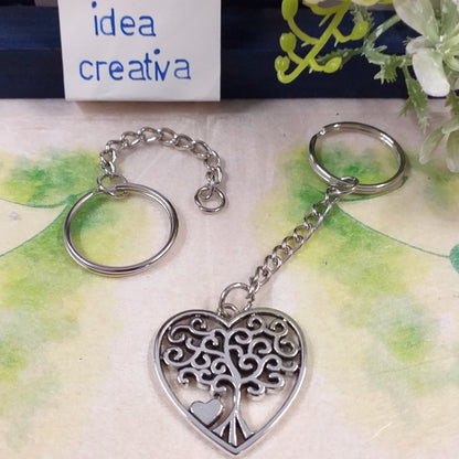 albero vita cuore idea creativa con anello apribile catenella ganci portachiavi fai da te bijoux bigiotteria di perline ricordini souvenir gadget bomboniere