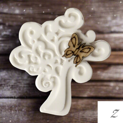 applicazione fai da te bomboniera gessetto profumato farfalla legno albero della vita matrimonio Comunione Cresima anniversario battesimo ricordino segnaposto