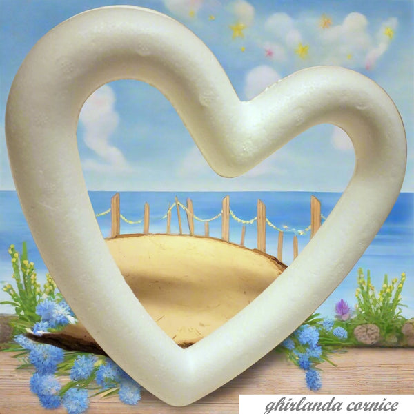 cuore ghirlanda cornice polistirolo uso creazioni coccarde nascita fiocco bambini fuoriporta da decorare rivestire colorare hobby creativi bambini festa della mamma san valentino