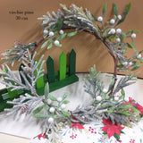 Christmas Renkalik ghirlanda vischio pino abete verde artificiale innevato da decorare per creare cerchio fuoriporta Natale anello centrotavola