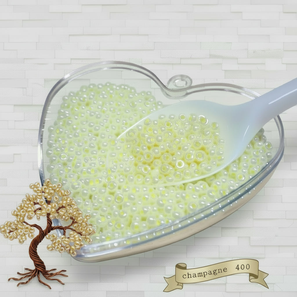 2.5 mm 9/0 giallo champagne conteria rocailles vetro perline creare lavori tecnica Veneziana di Murano lavorazione collane gioielli fiori artigianali mimosa piante alberi bonsai 