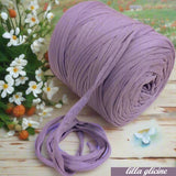 119911 glicine lilla Noodles yarn t-shirt garn fettuccia stafil elastico cotone stretch uso borse uncinetto cestini tappeti cuscini collane culle porta enfant addobbi fiocco clutch bags oggetti nascita pochette abbigliamento moda mare