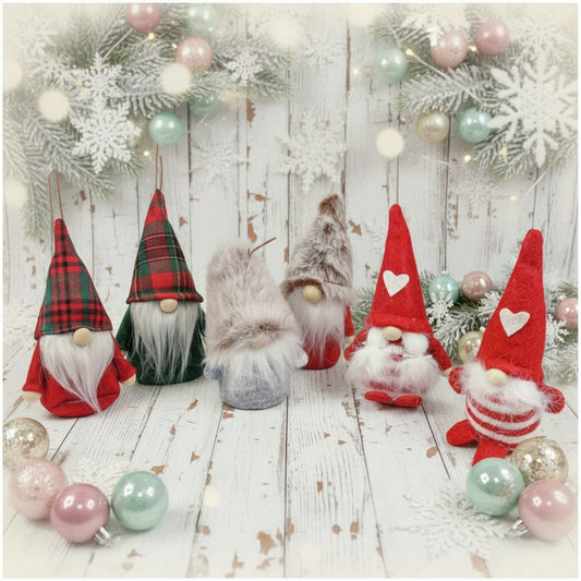 shop natale gnomi nordici per decorazioni fai da te con frugoletti natalizi di feltro peluche pannolenci tessuto coppia San Valentino