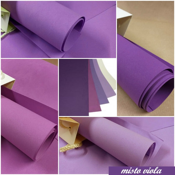 misto viola gomma crepla colori pastello chiaro scuro assortiti fommy carta eva foam mousse uso lavoretti creativi pasquali fiori