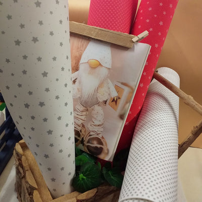 Gomma crepla fantasia bianco pois stelline di fommy decorazioni Natale