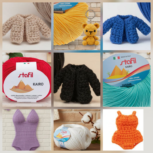 kairo Stafil filo cotone grosso filato top quality supermercerizzato per uncinetto e ferri lavori a maglia top stole costume copri spalle amigurumi cuori bambole miniature prendisole golfino