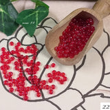 rosso ciliegio hobby perline vetro conteria tosca trasparenti ad uso creativi bijoux bigiotteria fiori piante alberi ricamo tessitura tissage danese centrini pasquali