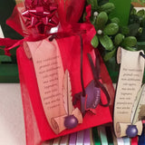 idea packaging bomboniera confezione regalo segnalibro laurea con grande sacchettino bustina organza rossa