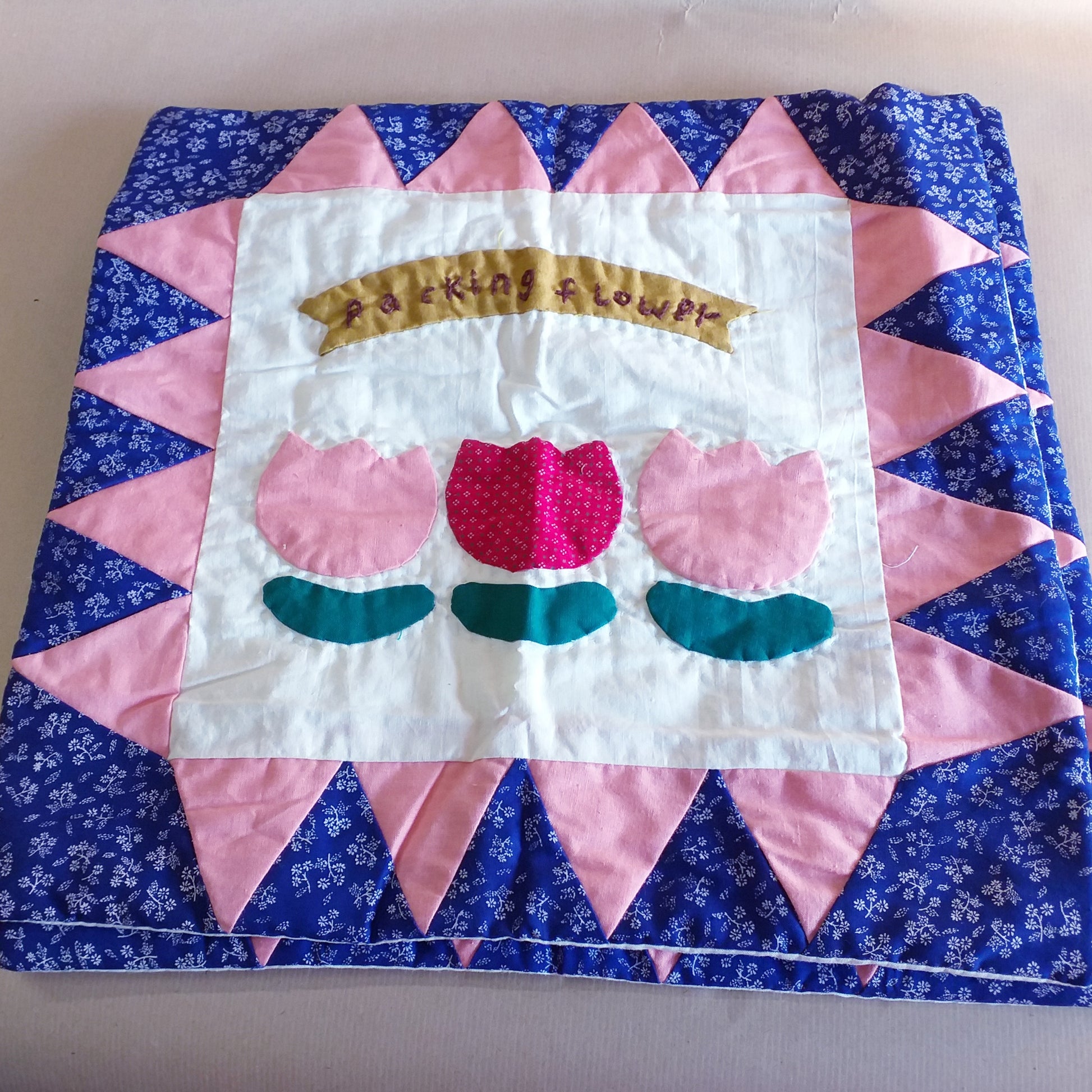 federa non imbottita per cuscini patchwork fiori packaging flower quadrato idea regalo
