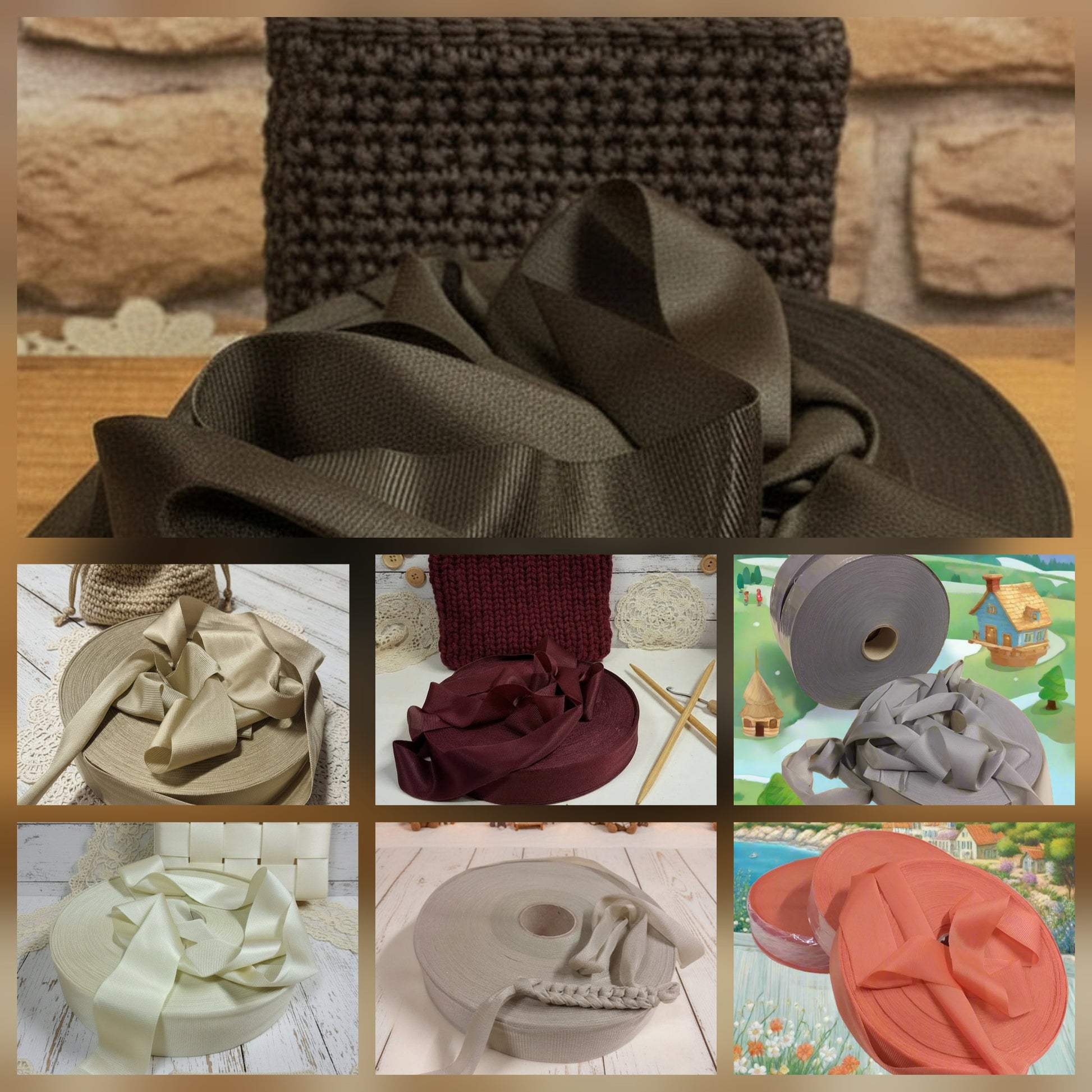 shop fettuccia marrone scuro cioccolato oro beige vinaccia bordeaux grigio crema beige tortora arancio zucca maglina stafil jersey borse cestini tappeti uncinetto scaldacollo collane pochette clutch bags abbigliamento moda