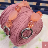 rosa antico e pesca kit manico gioiello perle bijoux e rotolo fettuccia cotone stretch elastica lavori uncinetto borse marshmallow
