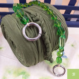 verde kit manico gioiello perle bijoux e rotolo fettuccia cotone stretch elastica lavori uncinetto borse punto puff marshmallow