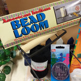 kit bead-loom American-Indian set aghi cotone limone telaio ferro-legno per tessitura braccialetti amicizia