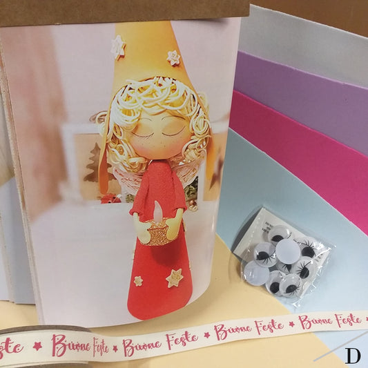 idea bambola natalizia kit manuale Natale Stafil per lavoretti creativi facili con fommy gomma eva crepla moosgummi modellabile colorata occhi plastica nastro auguri buone feste