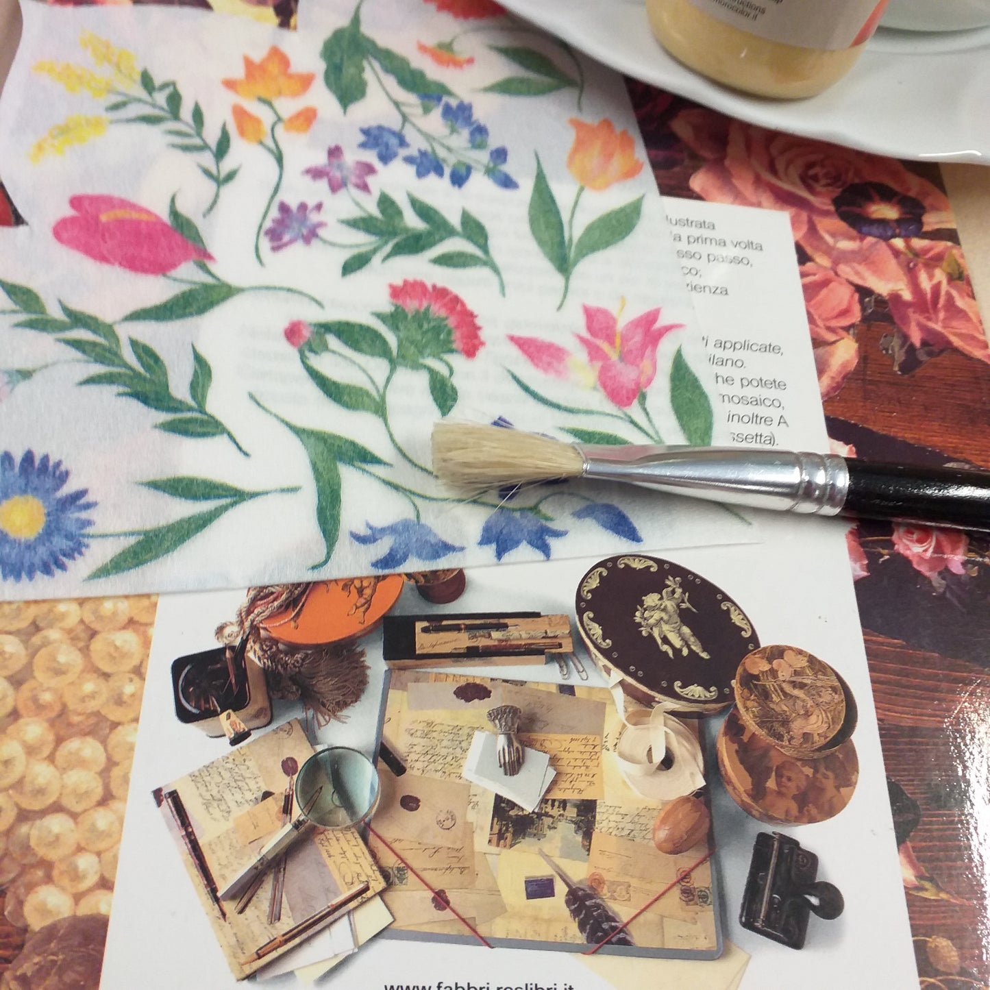 idee vintage decoupage sulla carta oggetti da scrittura retro copertina manuale corso rapido Stafil-fabbri