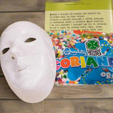 kit carnevale fai da te maschera plastica pvc bianca busta 100 g coriandoli carnival toys the originals manuale per fare maschere con invito all'acquisto del libretto