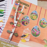copertina kit da ricamare uova pasquali cross stitch kit with plastic canvas articolo 7667 set di 4 design fiori paesaggi campagna con fili da ricamo schemi tela aida plasticata canvas