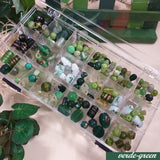 cofanetto colori misti verde green kit perle di vetro per collane bracciali grandi piccole perline per bigiotteria fai da te bijoux gioielli materiali colorati