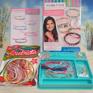 kit perline manuale istruzioni schemi creare gioielli bijoux perle gemme cordino fili nodi scoubidou di plastica colorati o cordoncini cotone cerato tavoletta creativa